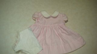 Vintage Chatty Cathy Doll Pink Stripe Peppermint Dress & Pantiestagged