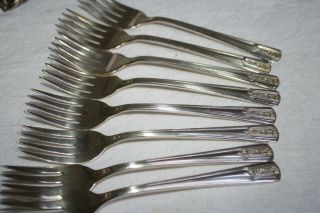 Wm Rogers Sectinal Is Silver Plated Flatware " Louisiane " (8) Salad Forks 6 1/4 "