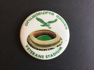 Vintage Philadelphia Eagles " Veterans Stadium Image " 3.  5 " Pinback/button Rare