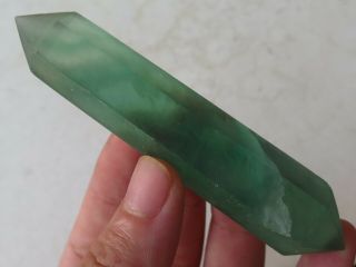 63g Rare Natural Green Fluorite Crystal Dt Wand Points Healing K14