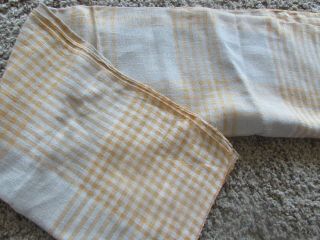 Vintage Antique Table Cloth 42 " Square Tablecloth Yellow & Cream Checkered