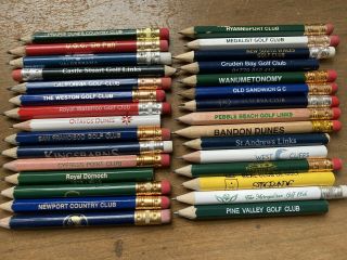 Rare Top 100 Golf Pencils 30 (cypress Point,  Pine Valley,  Seminole) Plus 3