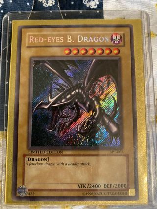 Red - Eyes B.  Dragon - Yugioh - Secret Rare Limited Edition Near