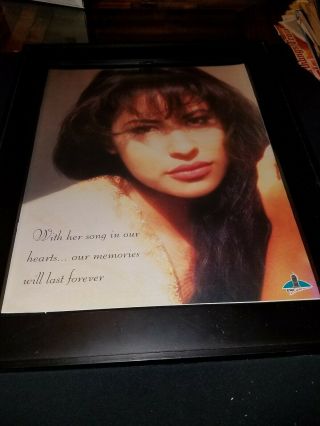 Selena Quintanilla - Pérez Rare Emi Latin Memorial Promo Poster Ad Framed 2