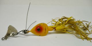 Vintage Fishing Lure,  Arbogast 2 Hawaiian Wiggler Spoon Lure 1 1/2,  Yellow