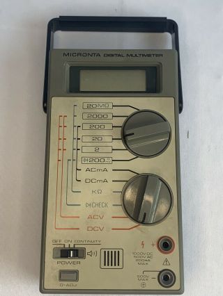 Vintage Radioshack Micronta 22 - 191 Lcd Digital Multimeter Tester W/ 21 Ranges.
