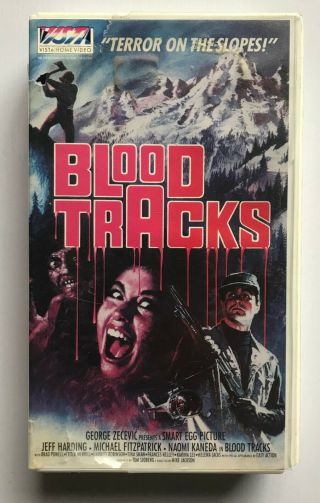 Blood Tracks Vhs Vista Clamshell Rock N Roll Horror Metal Slasher Rare Ntsc