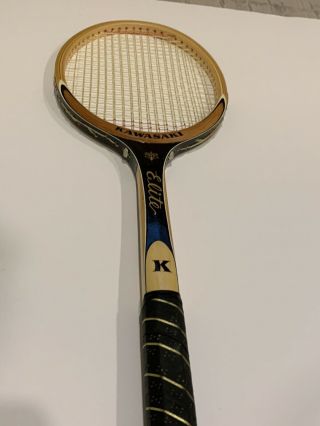 Rare Vintage Kawasaki Elite Wooden Tennis Racquet