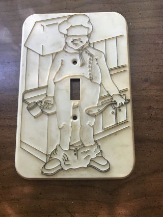 Vintage Light Switch Plate Cover Naked Chef Man Vintage Naughty Gag Gift Large