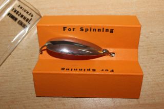 Vintage Johnson ' s 1110 Silver Minnow Spoon Lure 2.  75 