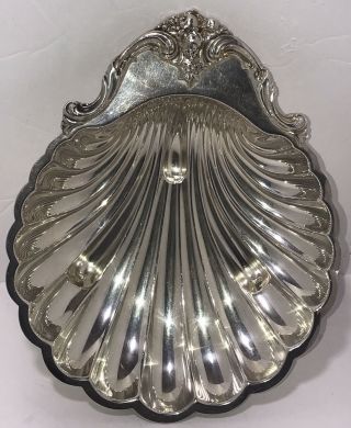 Vintage Webster Wilcox International Silver Plate Sea Shell Bowl 10”x8” 2