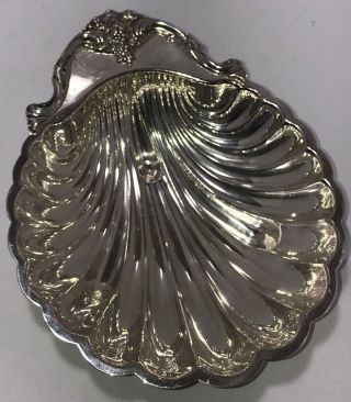 Vintage Webster Wilcox International Silver Plate Sea Shell Bowl 10”x8” 3
