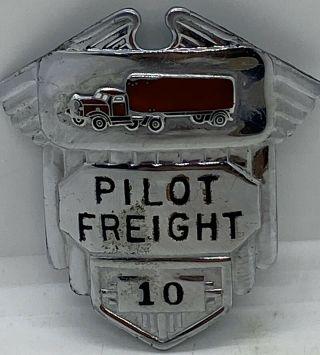 Antique Vintage 1940’s 50’s Pilot Freight Trucking Advertising Uniform Hat Badge