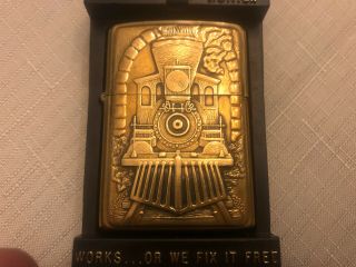 Rare 1997 Brass Barrette - Smythe Steam Engine Train Zippo Lighter - Boxed