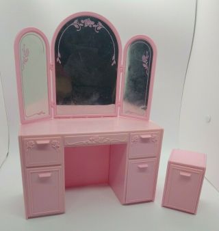 Vintage Barbie Sweet Roses Vanity And Nightstand Furniture