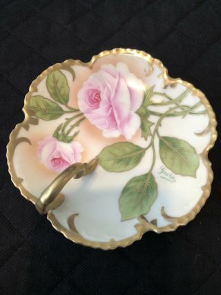 Royal Munich Marseilles Z S & Co Bavaria Germany Hand Painted Roses Plate