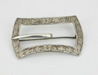 Vintage / Antique Victorian Sterling Silver Belt Buckle Pin / Brooch