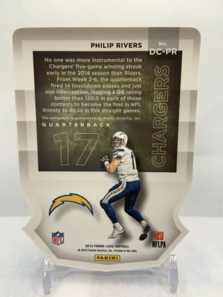 PHILIP RIVERS AUTO 2015 Panini Luxe 3/5 SSP SD CHARGERS IND COLTS QB VERY RARE 2