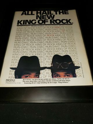 Run Dmc King Of Rock Rare Promo Poster Ad Framed