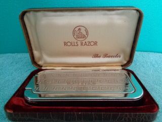 Vintage Antique Rolls Razor The Traveler Razor Blade Sharpener Kit Great Shape