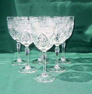 6 Luminarc Antique Wine Water Goblets 7 " Cristal D 