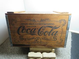 Rare Coca - Cola Wooden Box Crate With Checker Board Top,  Atlanta Ga.