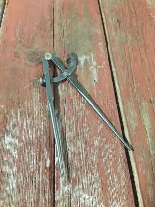 Antique Vintage Wm Johnson 6 " Wing Dividers Calipers Tool Drafting Layout