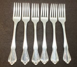 6 X Vintage Epns Silver Plate Dinner Forks Oneida Silversmiths 17.  5 Cm