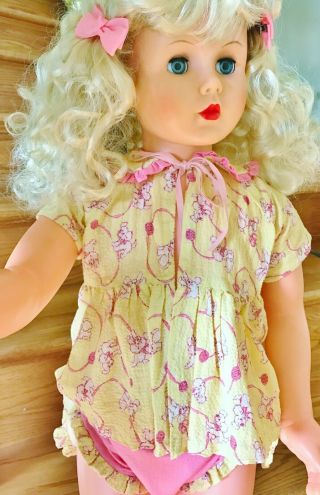 VTG 1950s 1960s Pink Yellow Print 2pc Dress set for Companion Patti Playpal Doll 2