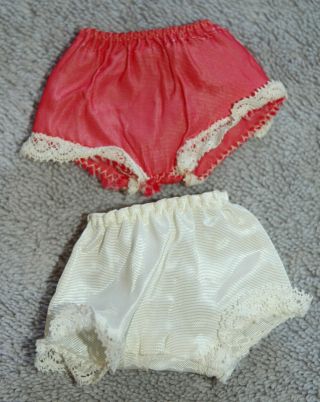 Vintage Madame Alexander Cissette 2 Pair Panties Taffeta Pink And Ivory