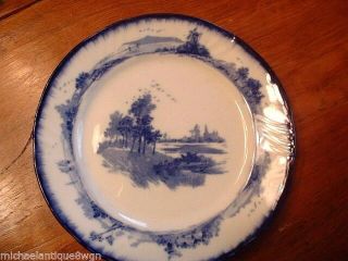 Small Antique 7 " Royal Doulton Burslem " Norfolk " Pattern Flow Blue Salad Plate