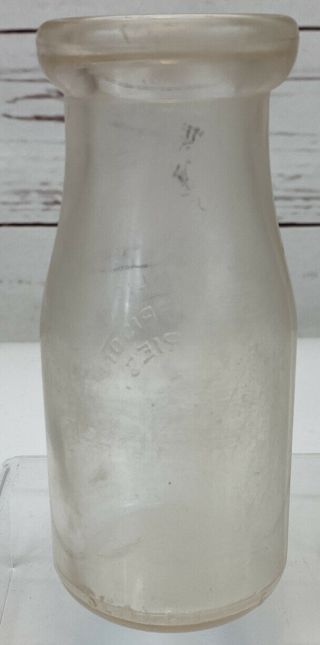 Federal Prison Industries Embossed Milk Bottle 1/2 Pint La Tuna Texas ULTRA RARE 3