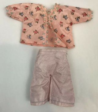 Vintage Cosmopolitan Ginger Doll Clothes Pajamas Top Floral Pink Tagged Pants