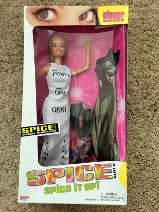 Rare Mib 1998 Spice Girls " Ginger Spice " Geri Haliwell Girl Power Doll Galoob