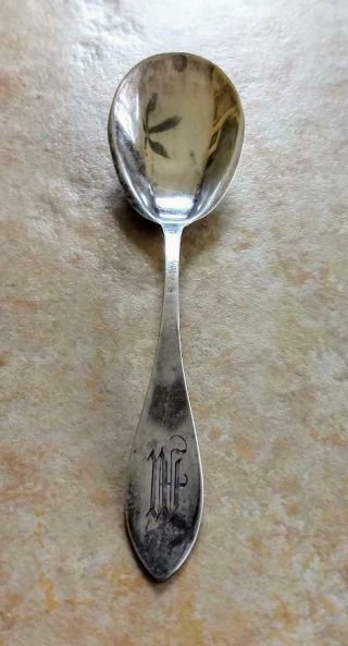 Fessenden & Co Sterling Silver 5 1/4 " Sugar Spoon Antique 1893 Mono M Exc