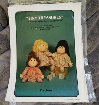 Tiny Treasures Precious 15 " Doll Pattern 1982 Sharon Wright Honey Bee Pattern Co