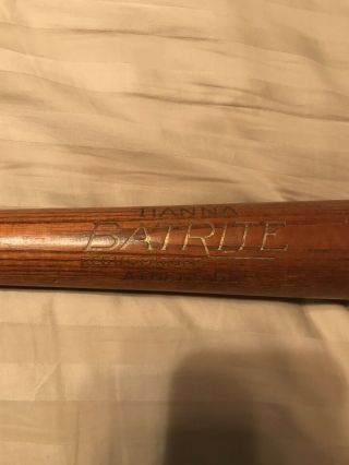 Antique 30s Hanna Batrite Baseball Bat Ival Goodman Style No.  A Special 34 Inch 3