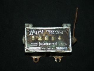 Antique/ Vintage Hart 5 Digit Production Counter 5a 1947 Steampunk/ Industrial