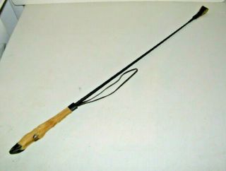Vintage Rare Unique Taxidermy Deer Hoof Foot Leather Equestrian Riding Crop Whip