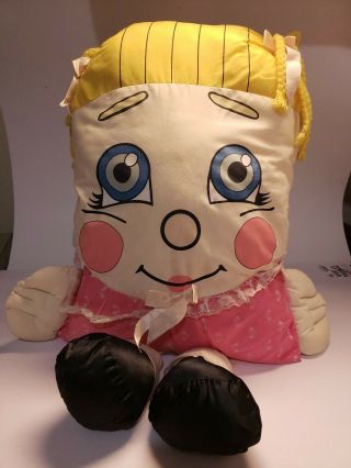 1985 Vintage Pillow People Sweet Dreams Blonde Girl Pink Dress Doll Plush 24 "