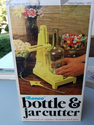 Vintage 1972 Ronco Bottle And Jar Cutter & Instructions Crafting Rare