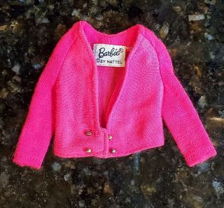 Vintage Barbie Team Ups 1855 Pink Jacket Sweater 1968 Hard To Find Great Shape