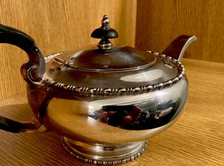 Vintage Antique Silver Played Teapot By Walker & Hall