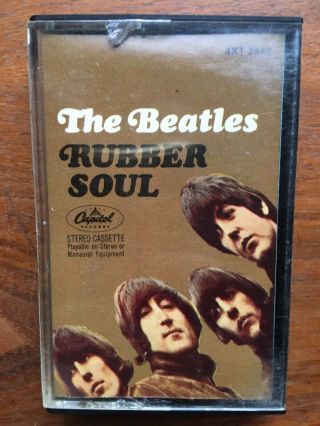 Rare Vintage The Beatles Rubber Soul Cassette Tape Early Release Paper Label