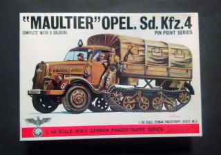 Vintage & Rare 1/48 Bandai German Ww2 Sd.  Kfz.  4 " Maultier " Half Track Model Kit