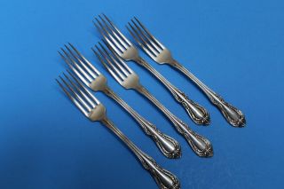 5 Wm A Rogers Oneida Chalice Harmony Jasmine Silverplate Flatware Dinner Forks