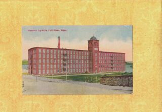 Ma Fall River 1908 - 19 Antique Postcard Border City Mills Mass