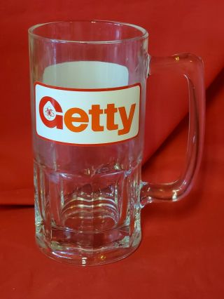 Rare Vintage Large Getty Oil Company 8 " Tall Beer Mug