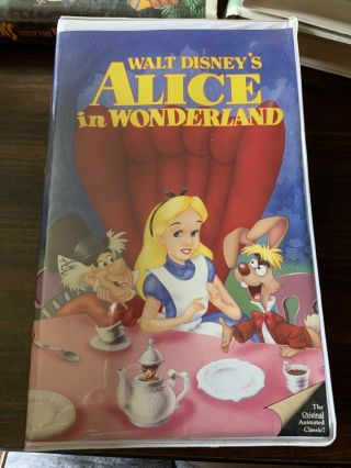 Alice In Wonderland (vhs) Walt Disney Black Diamond Video Tape Clam Shell Rare
