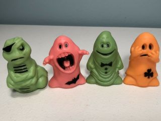 Rare Set Of 4 Pineapple Industries Glow Ghost “capers” Vintage 80’s